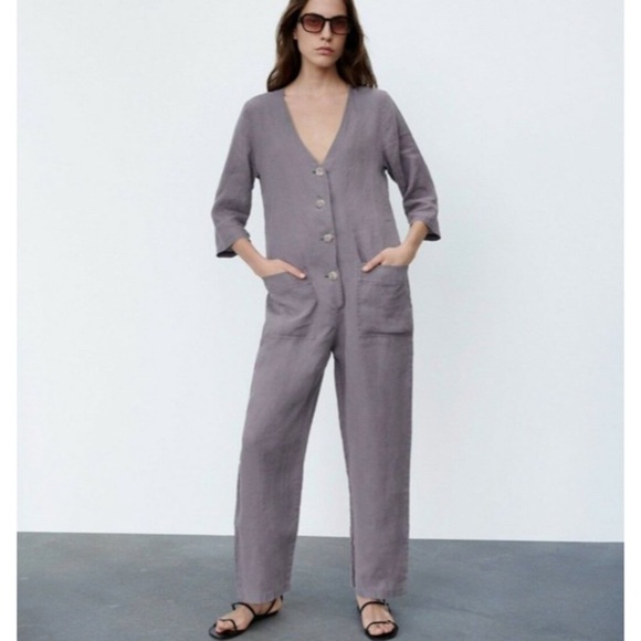 Zara Lillian Linen Jumpsuit - Picture 2 of 6
